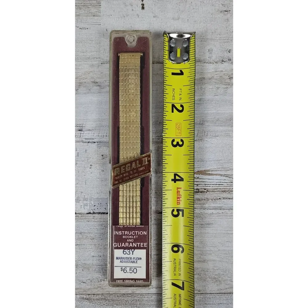 NOS Vintage Regal II 63Y Marauder-Flex Gold Tone Adjustable Expansion Watch Band